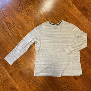 Eddie Bauer Light Gray/White Heather Thin Stripe Shirt - Size 3XLT